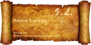 Vavra Larion névjegykártya